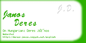 janos deres business card